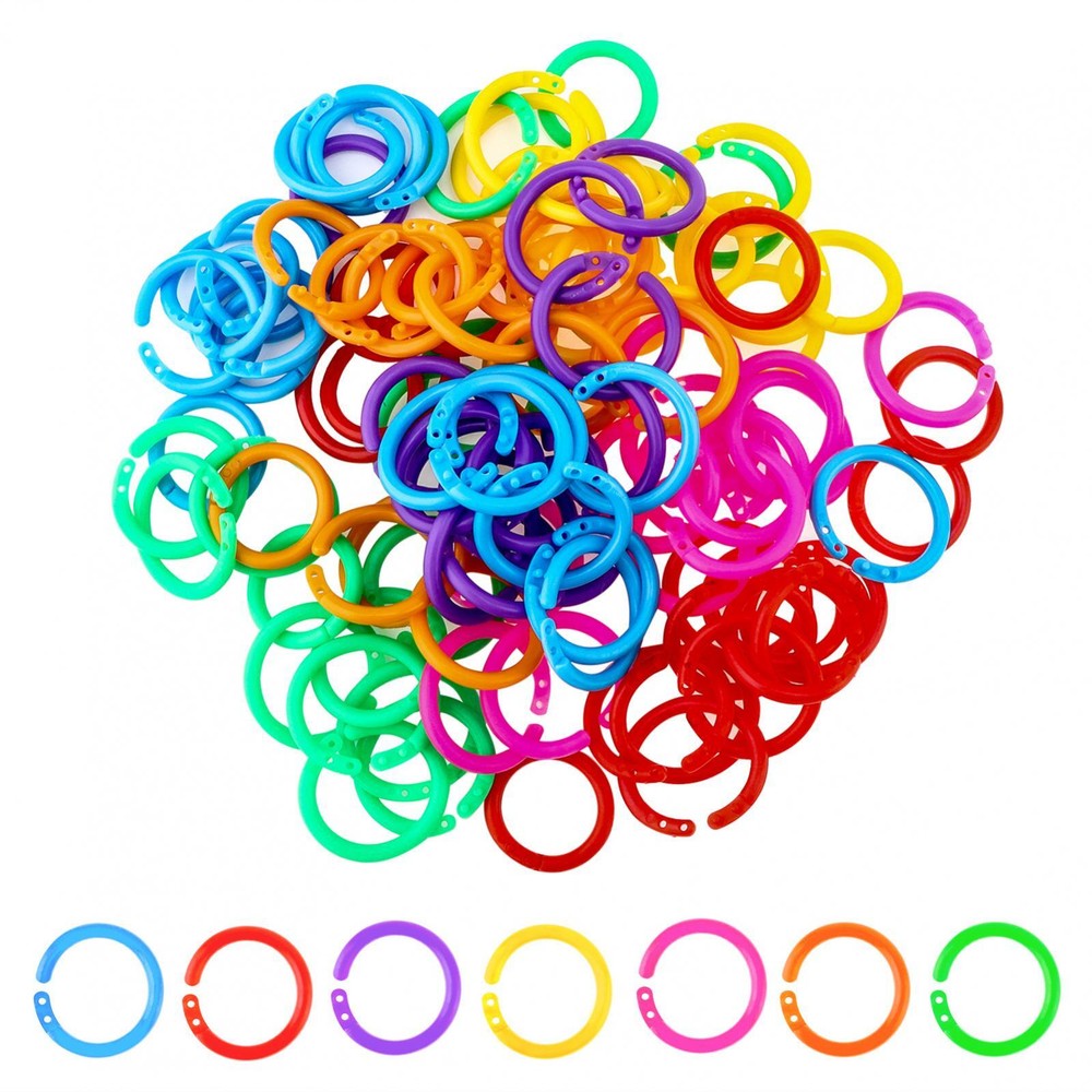 140pcs 20mm Plastic Binder Rings for Cards / Document Stack / Office Use