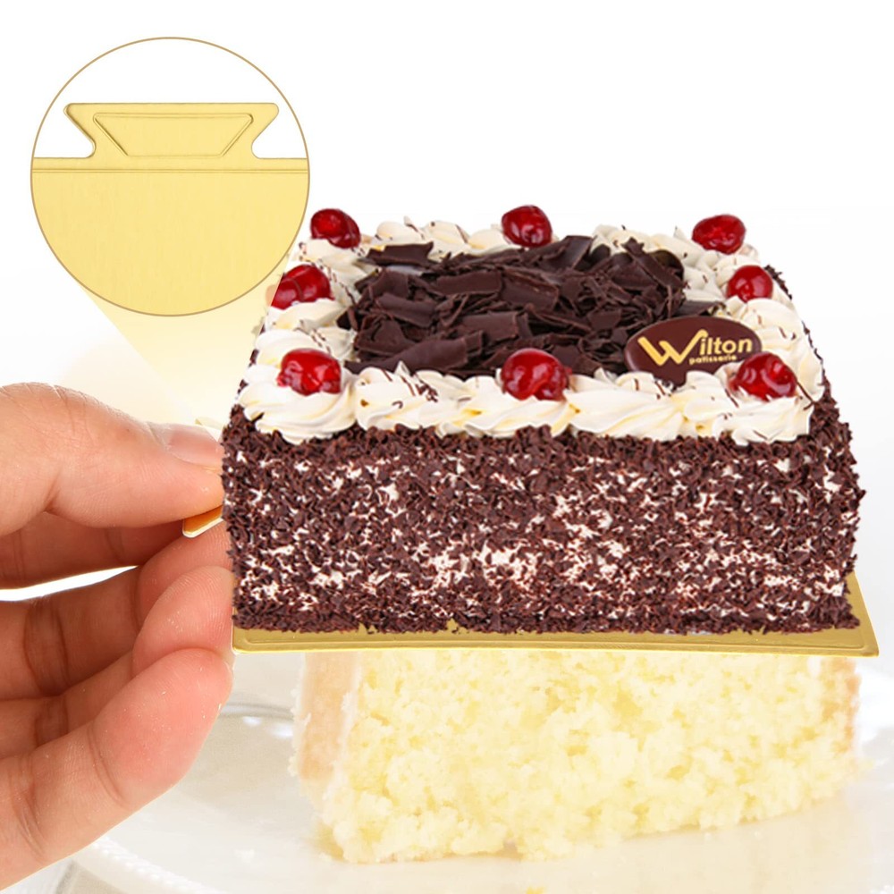 200 Count Mini Cake Boards Square Gold Mousse Cake Base Square Cake Boards 3....