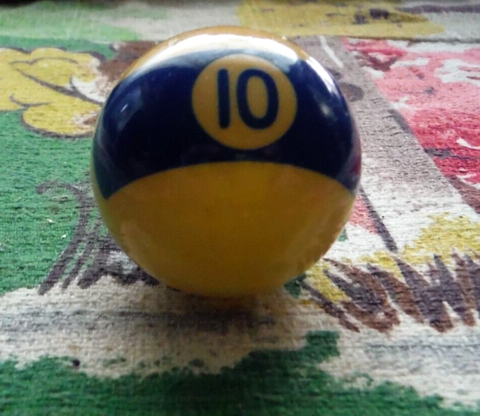 Vintage blue stripe 10 mini pool ball