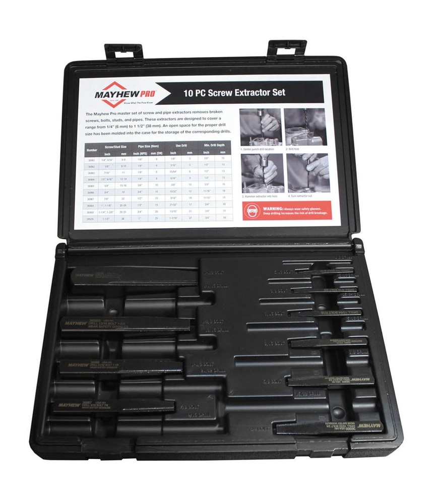 10 Pc. Screw Extractor Set MAY-37345 Brand New!