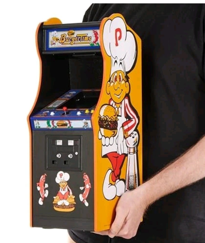 BURGER TIME Quarter Size ARCADE CABINET 5”TFT 1/4 Scale Data East Official NEW!!
