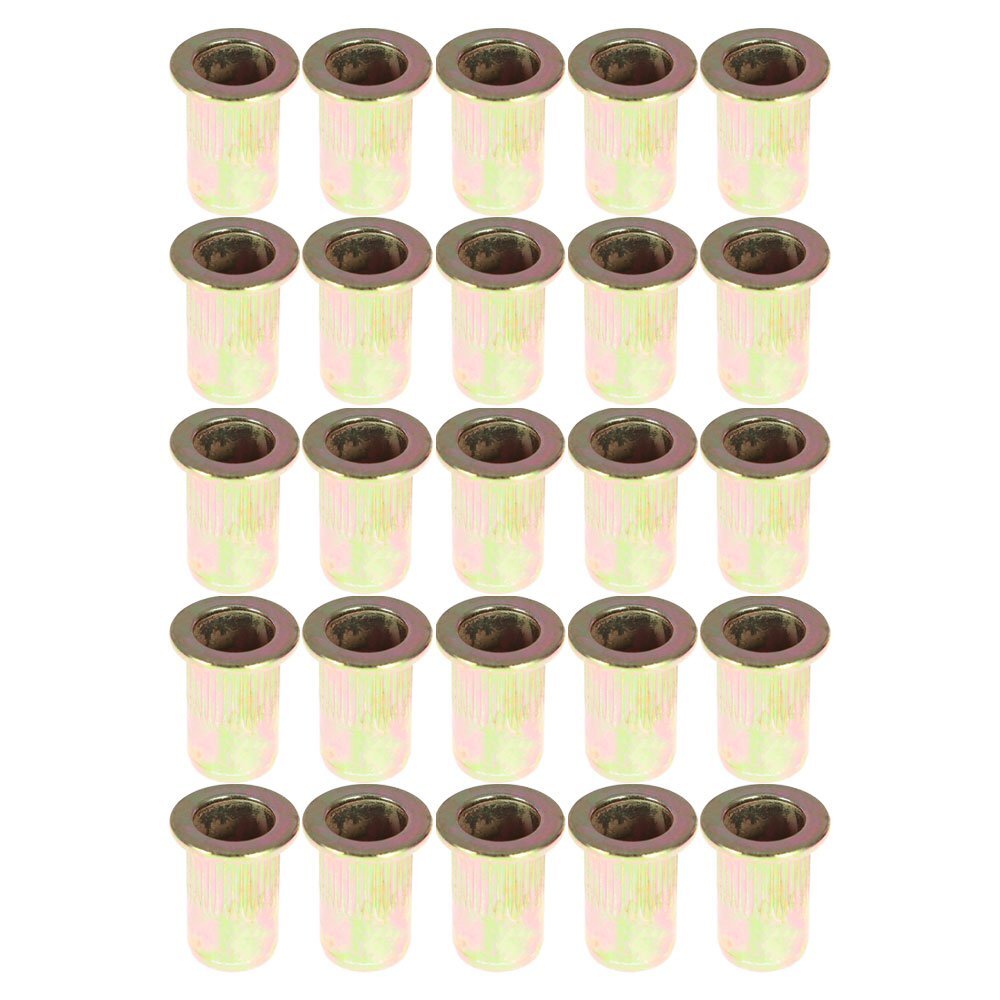 100 Pack Carbon Steel M6 Metric Rivet Nut Flat Head Threaded Insert Nutsert