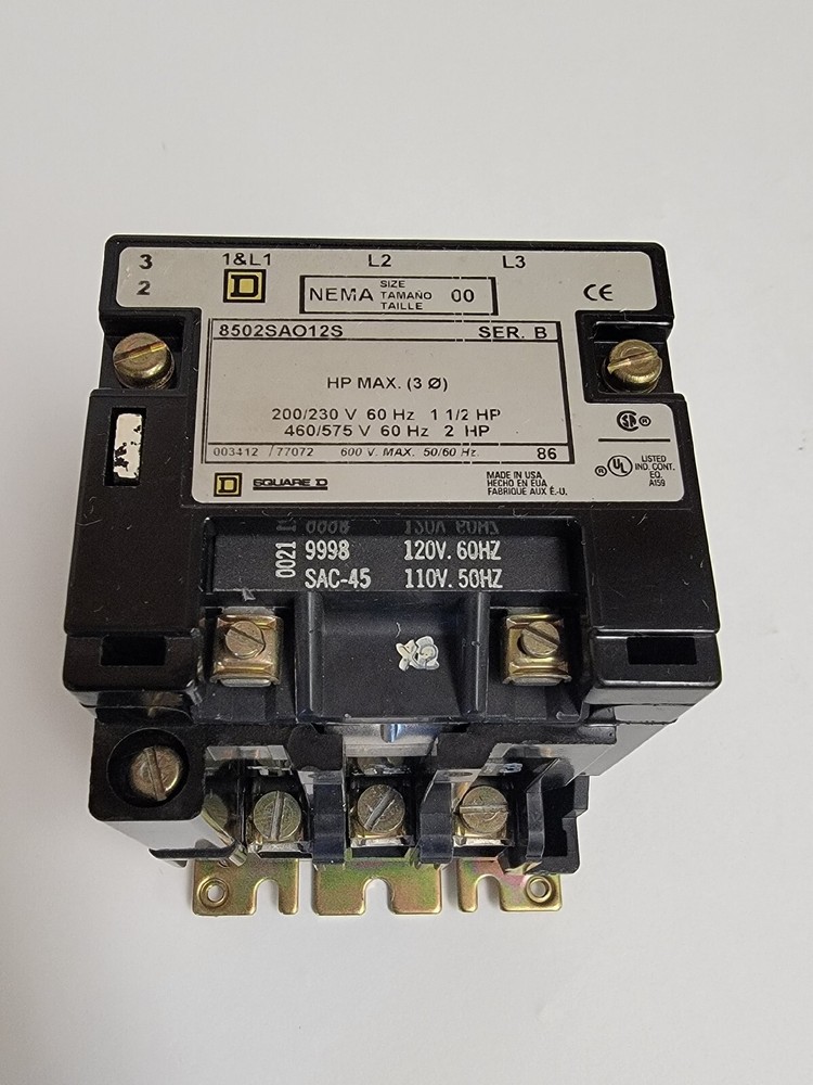 SQUARE D CONTACTOR 8502. SA012.