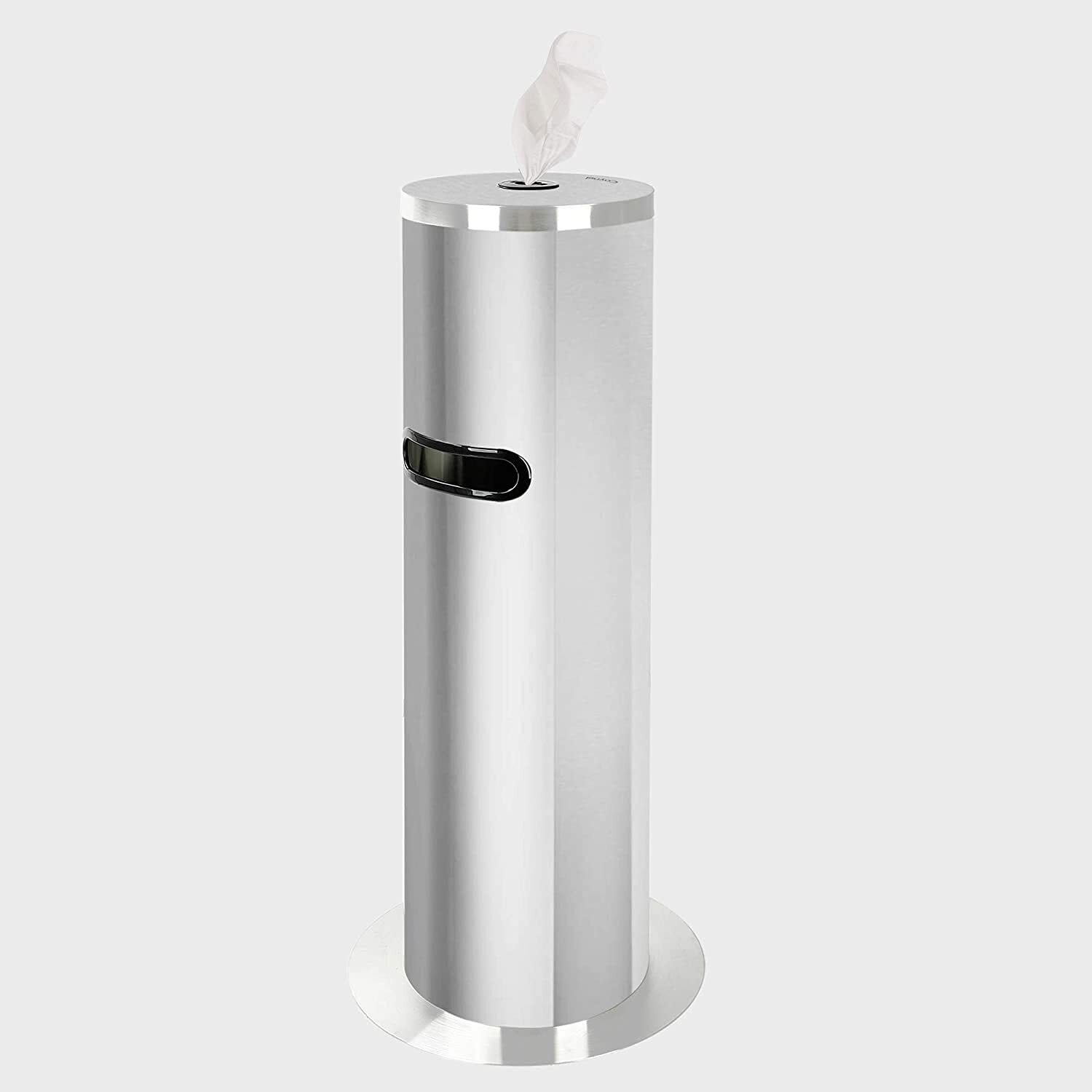 Stainless Steel Floor Dispenser and Built-in Trash Can for Sanitary Wipes