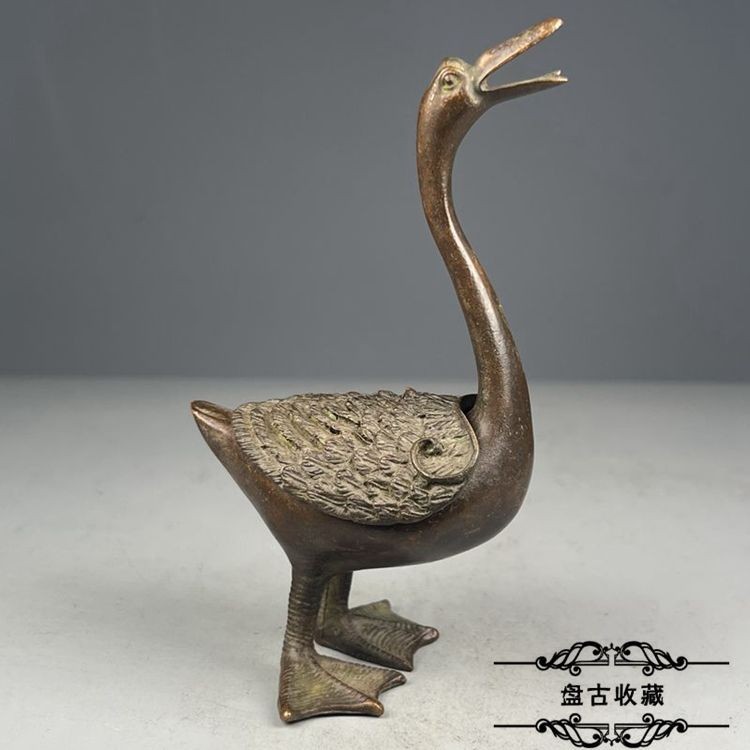 Vintage Brass Duck Incense Burner Chinese Style Home Decor Collectible Statue
