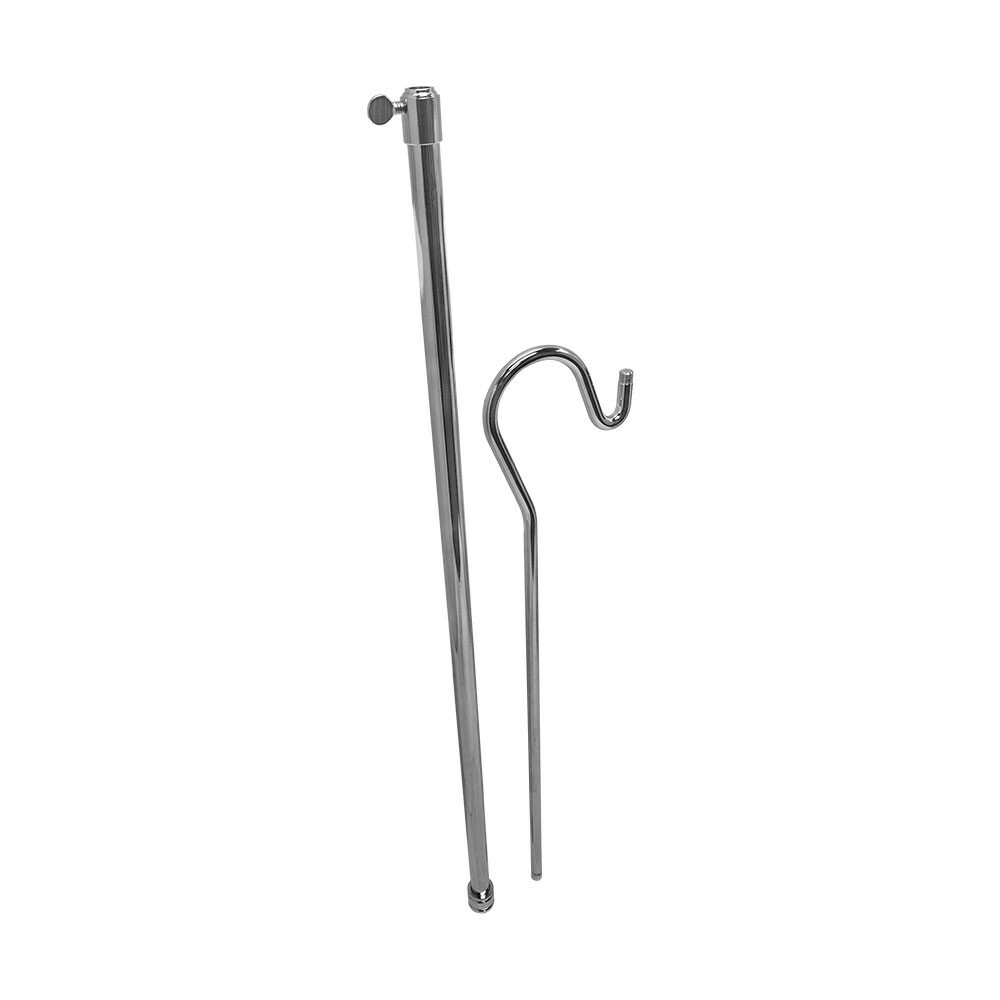 Chrome 42" Adjustable Height Handbag Hook Stand Lucite Clear Acrylic Base