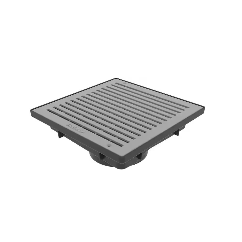 Storm Vortex 9 In. Low Profile Catch Basin Complete with Gray Grate