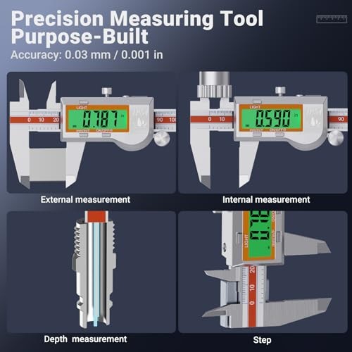 Digital Caliper Measuring Tool, Stainless Steel Digital Micrometer Vernier