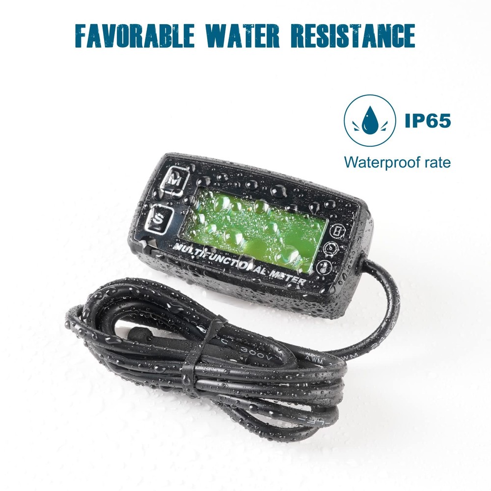 RL-HM035T-TS002 Digital Engine Temp Gauge Hours Tachometer, Backlight Display...