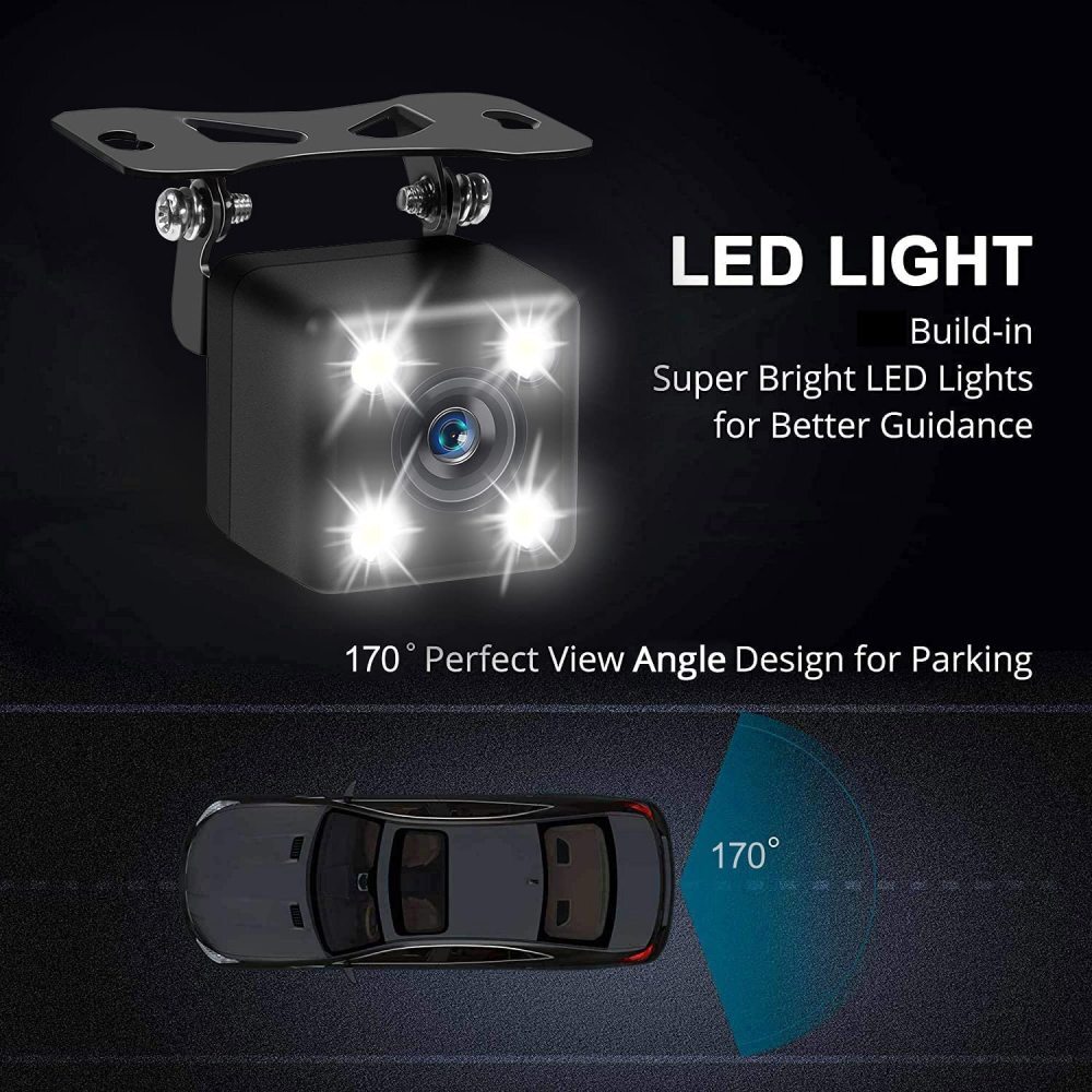 Car Rear View Backup Camera Parking Reverse Back Up Camera Waterproof CMOS 4LED