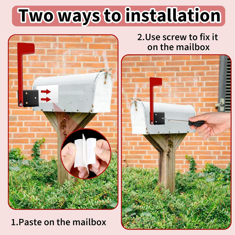 Flag for Mailbox,Red Mailbox Flag Replacement Kit Stainless Steel Mail Box Flags