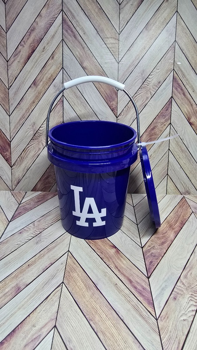 Rare Lowe's 0.42 Qt Tiny Teeny Mini Bucket w/Lid LA Dodgers Food Safe Blue NEW
