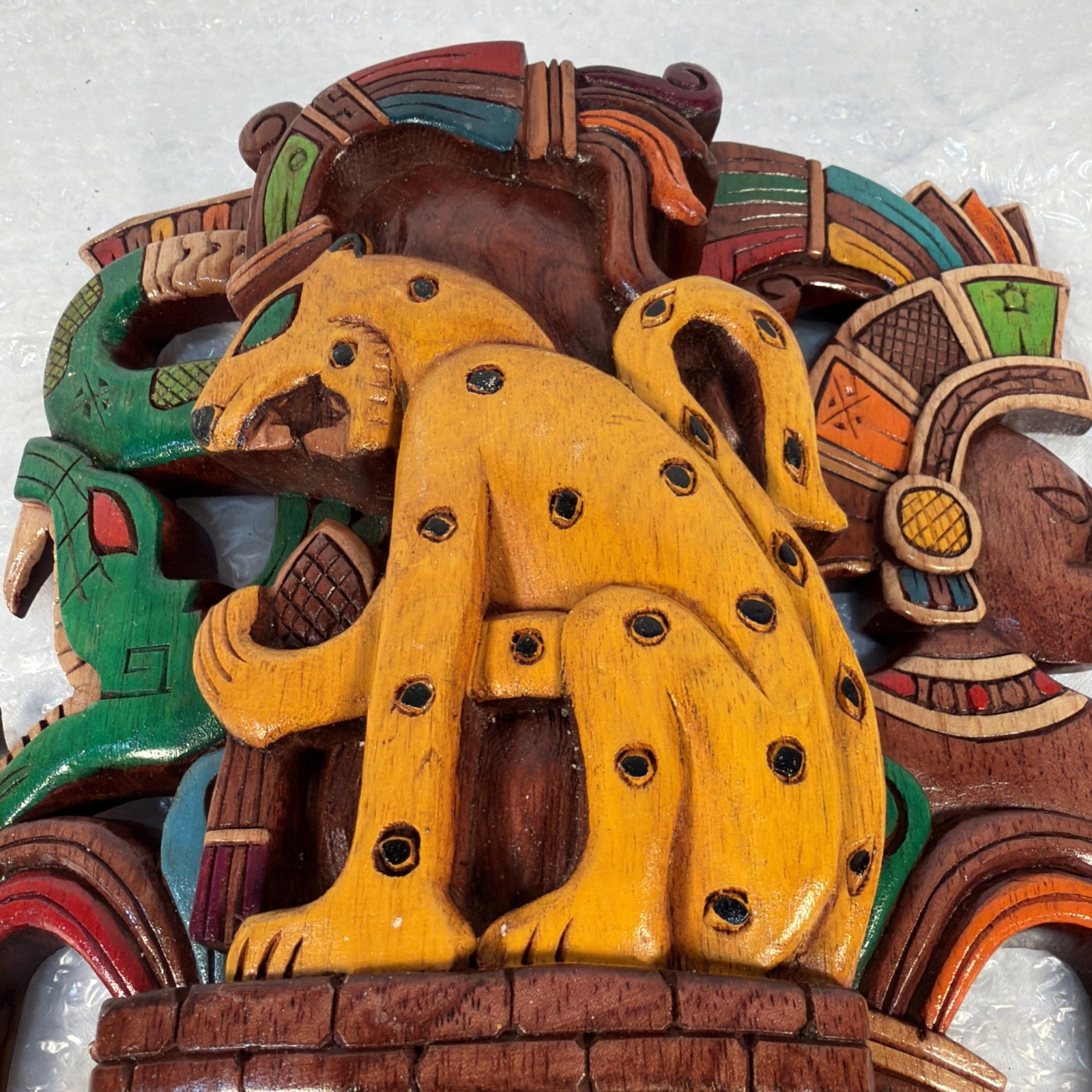 Hand-Carved Wooden Mayan Mask From Mexico