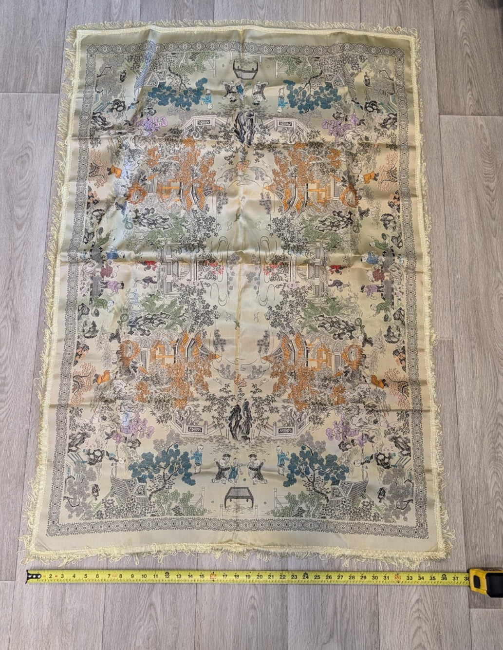 EXCELLENT Vintage 100 Children Playing Chinese Brocade Silk Tapestry Embroidered