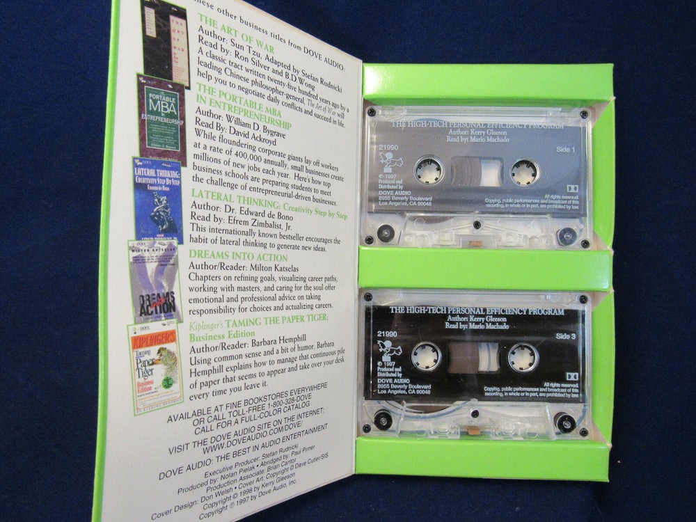 High-Tech Personal Efficiency Program Cassette Tapes, Organize and Maximize..