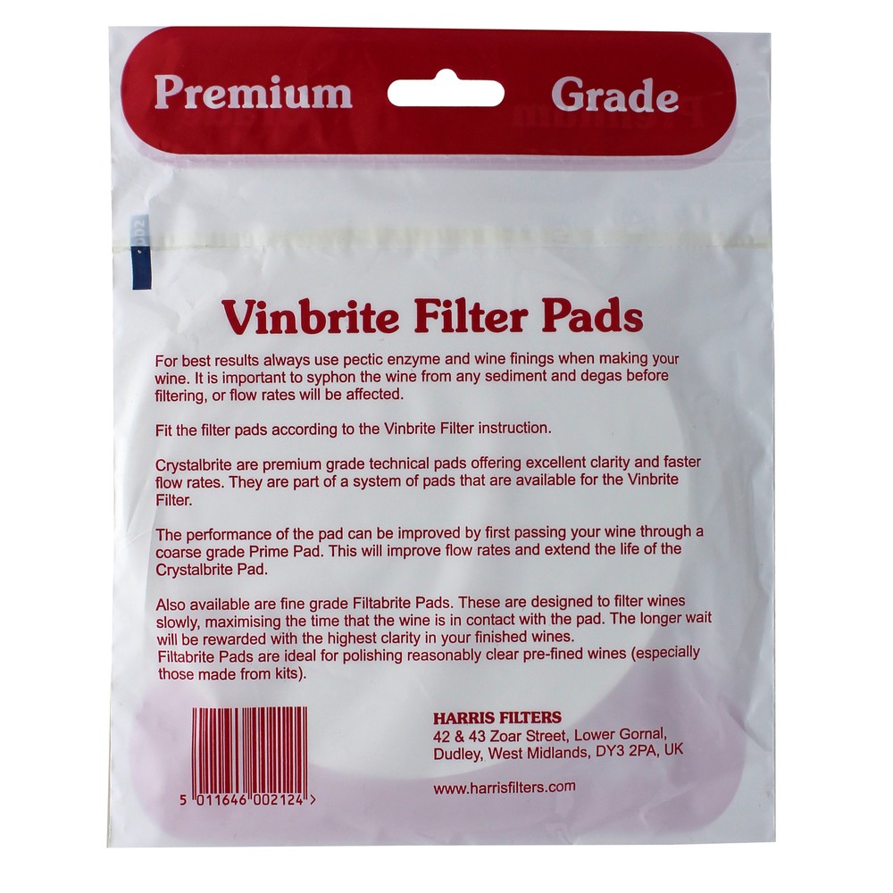 Vinbrite Crystalbrite Filter Pads-5 Count