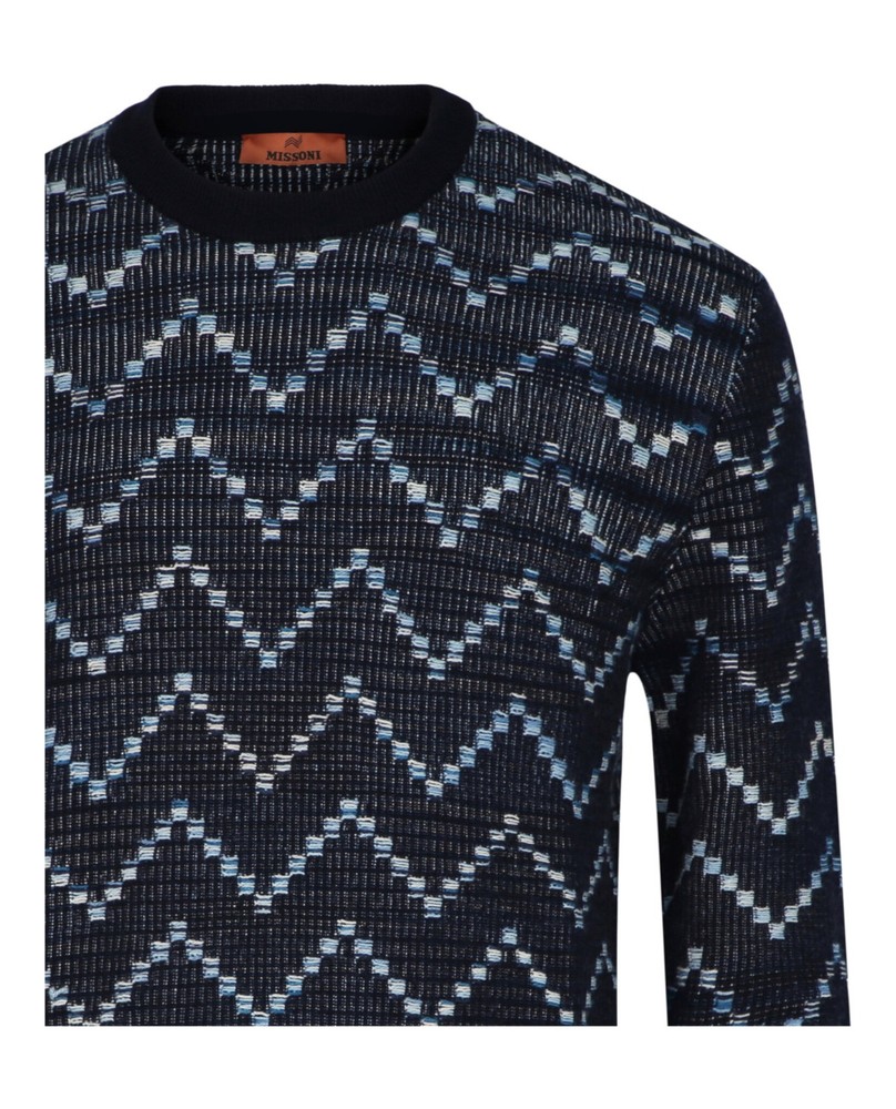 M Missoni Mens Zig-Zag Crewneck Pullover Sweater