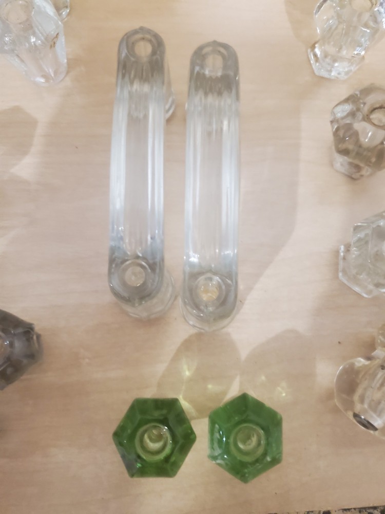 Lot of 45 Vintage Glass Drawer Pulls Knobs