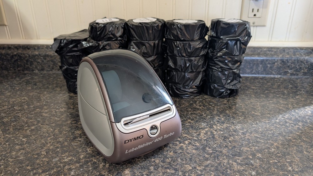 Dymo LabelWriter 400 Turbo Label Printer with 8,400 white labels