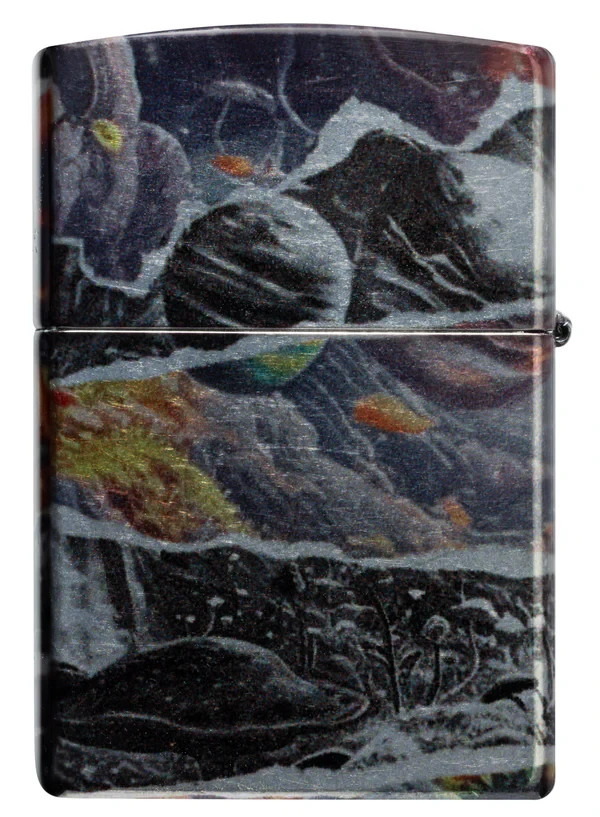 Zippo Premium Windproof Lighter Mixed Abstract Flame Design USA 1CT