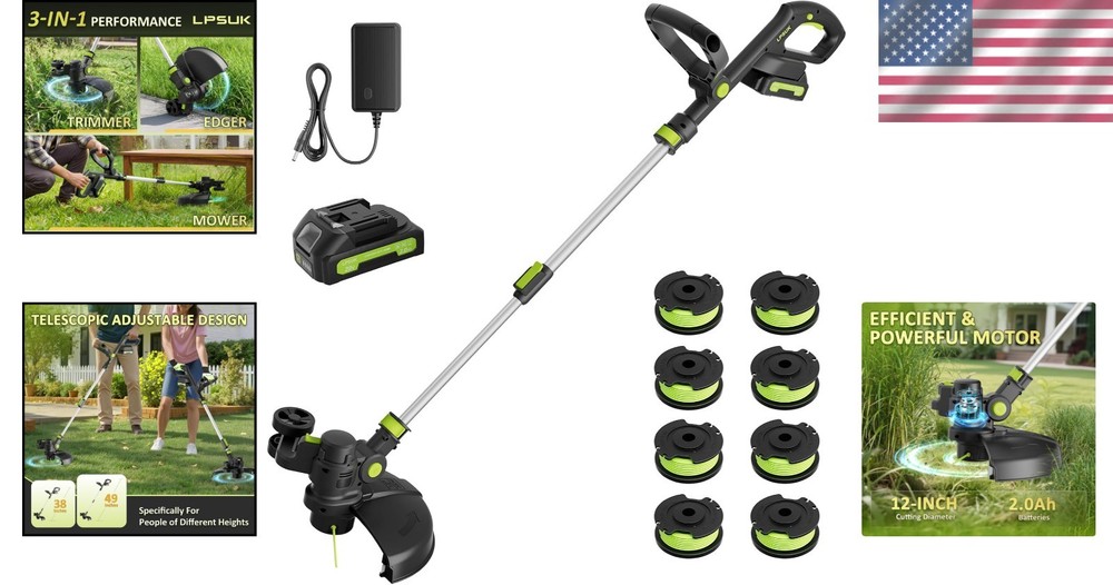 20V Cordless String Trimmer with Fast Charger