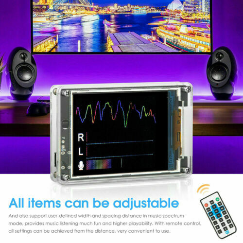 MIC LINE Sound Level Meter Clock Stereo Audio Display Music Spectrum Visualizer