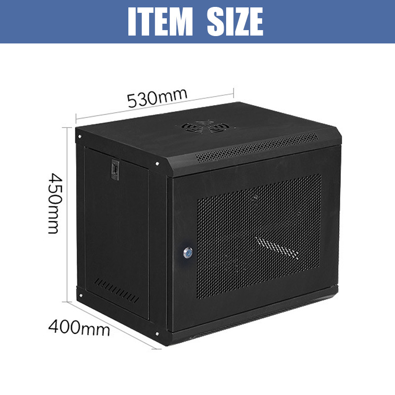 9U Wall Mount Server Cabinet Network Rack With Vented Enclosure Deep Door Lock