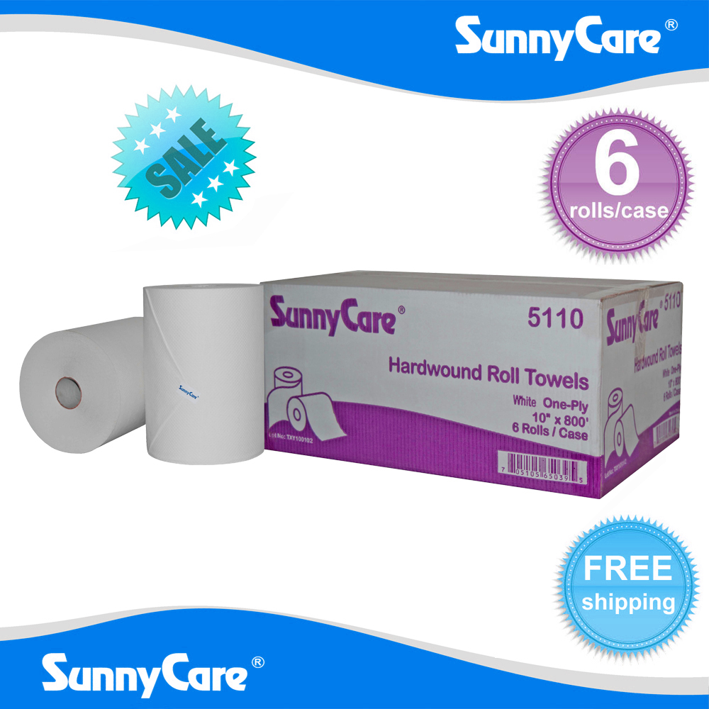 SunnyCare® #5110 White 10"  Paper Towel Rolls 800' Roll - 6 / Case