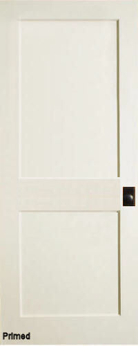 2 Flat Panel Primed Mission Shaker Stile & Rail Solid Core Door Slabs 8ft Height
