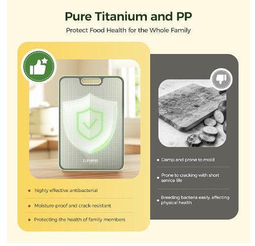 Titanium Cutting Board for Kitchen Double Sided Easy to Clean Large Size 16”×11”