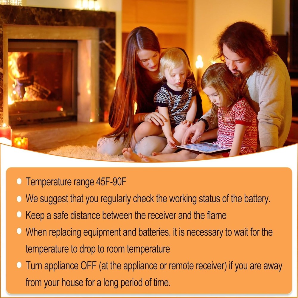 Infrared Fireplace Remote Control – Universally Compatible with Various Brands