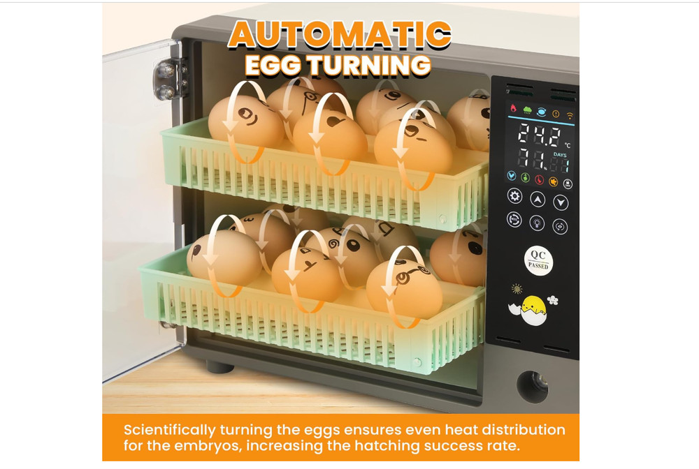 Incubators for Hatching Eggs, Egg Incubator with Automatic Egg Turning and Humid