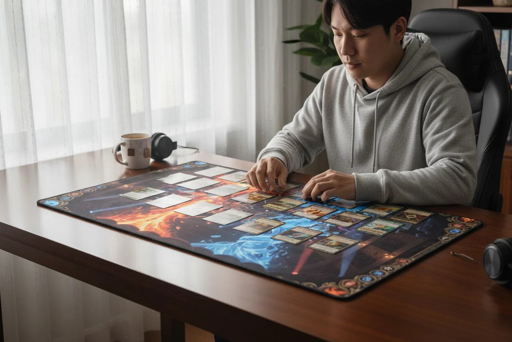 The Elemental Duel — Fire vs Ice TCG Playmat