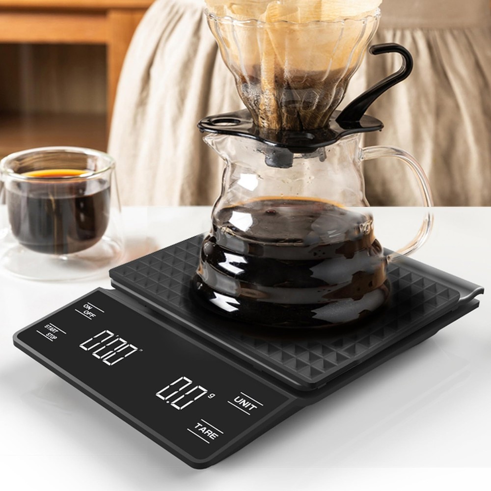 Digital Coffee Scale with Timer 3kg/0.1g High Precision Tare Function for Pou...