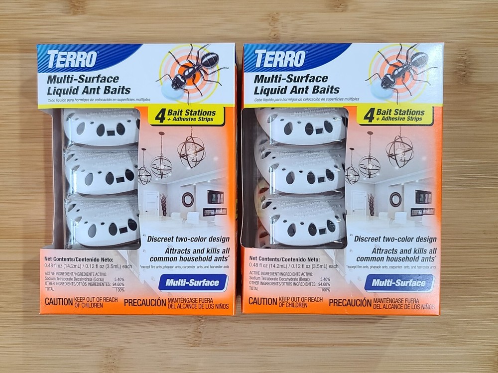Terro Multi-Surface Liquid Ant Baits, Bait Station & Adhesive Strips ~ 2 Pack
