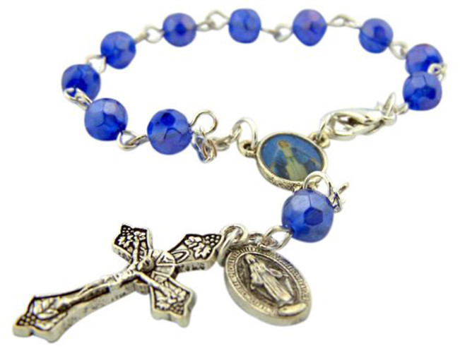 Our Lady of Grace Miraculous Mary Travel Protection Car Truck Rosary, 5 3/4 Inch