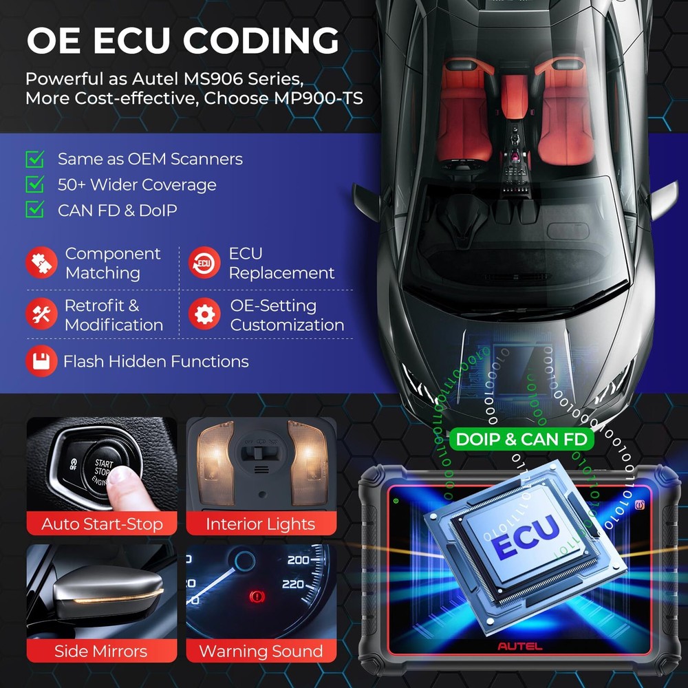 Autel MaxiPRO MP900-TS MP900TS Full TPMS Reset Programming Scanner ECU Coding