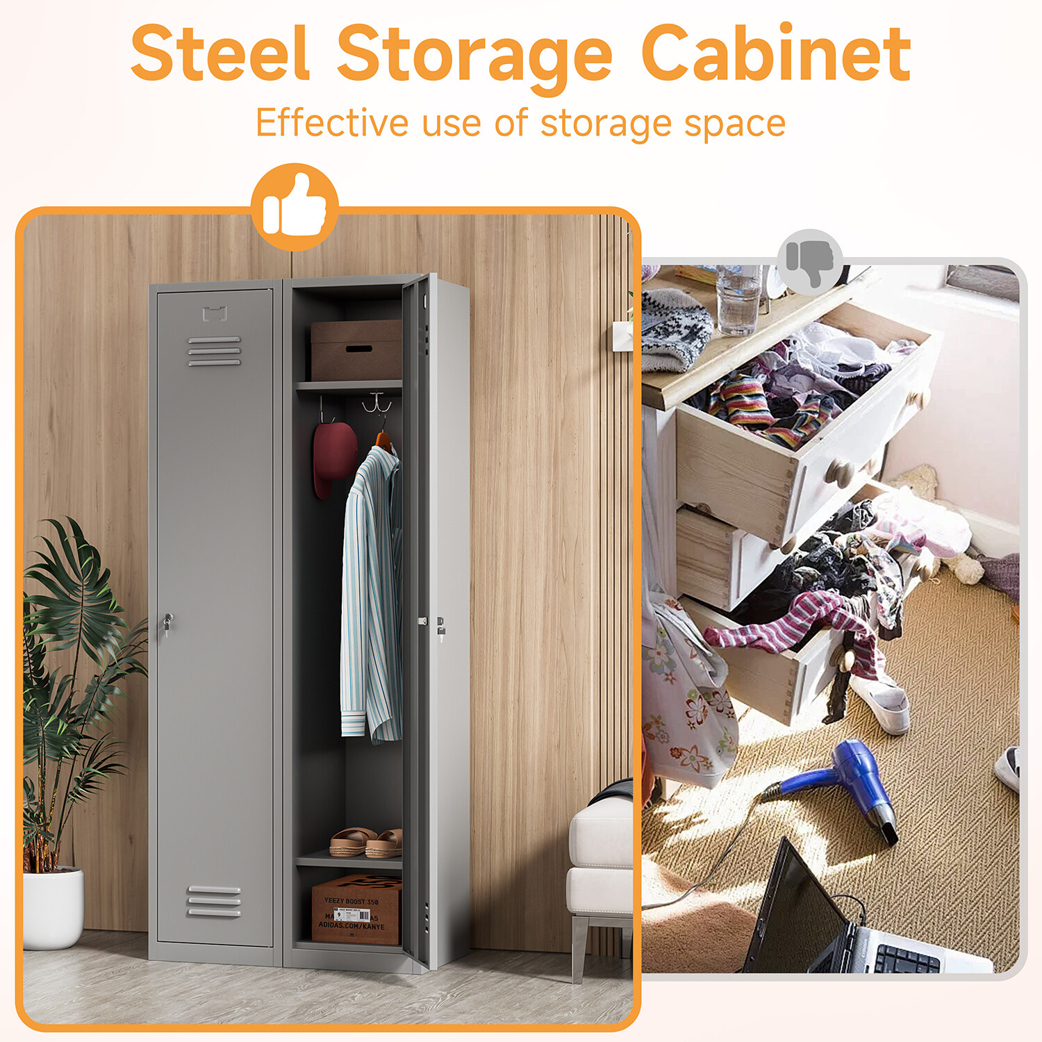 Metal Employee Lockers Metal Storage Cabinet for Home Bedroom School Office GYM