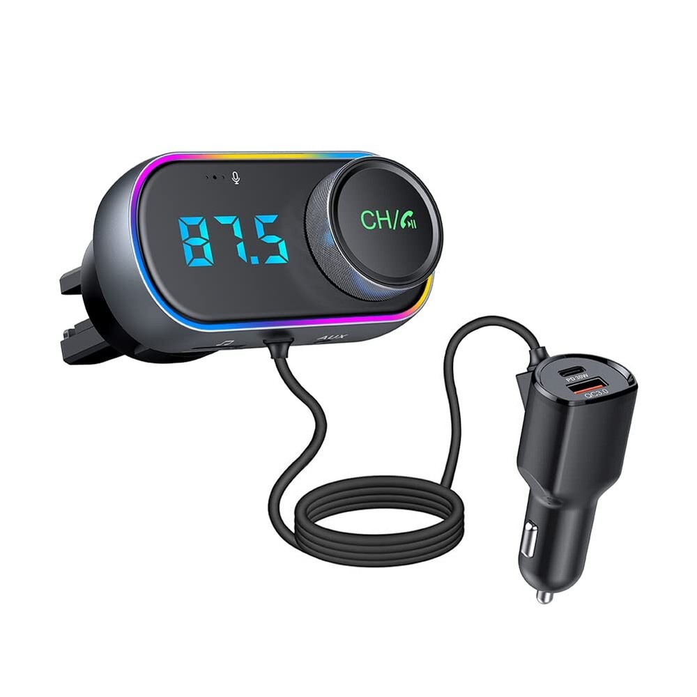 Bluetooth Car FM Transmitter Micro SD LED AUX Radio QC PD USB Adapter MP3 Player