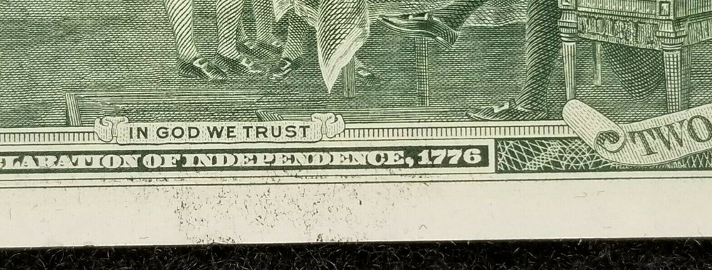 1976 $2 FRN FANCY SER# QUAD 54552222 UNCIRCULATED 2 INK ERRORS & SHIFT ERR