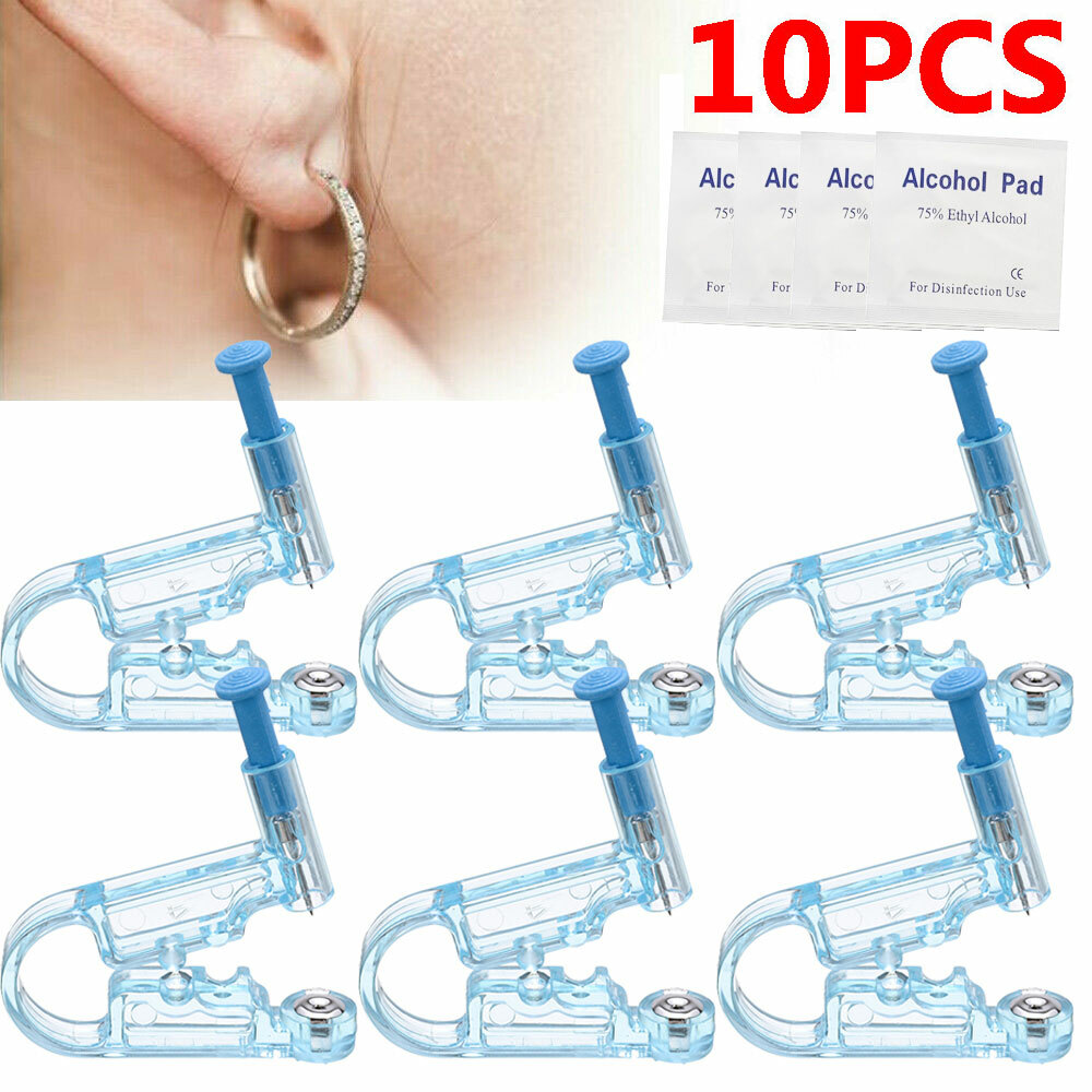10Pcs Disposable Ear Studs Piercing Gun Ear Stud Unit Piercer Needles Tool Kit