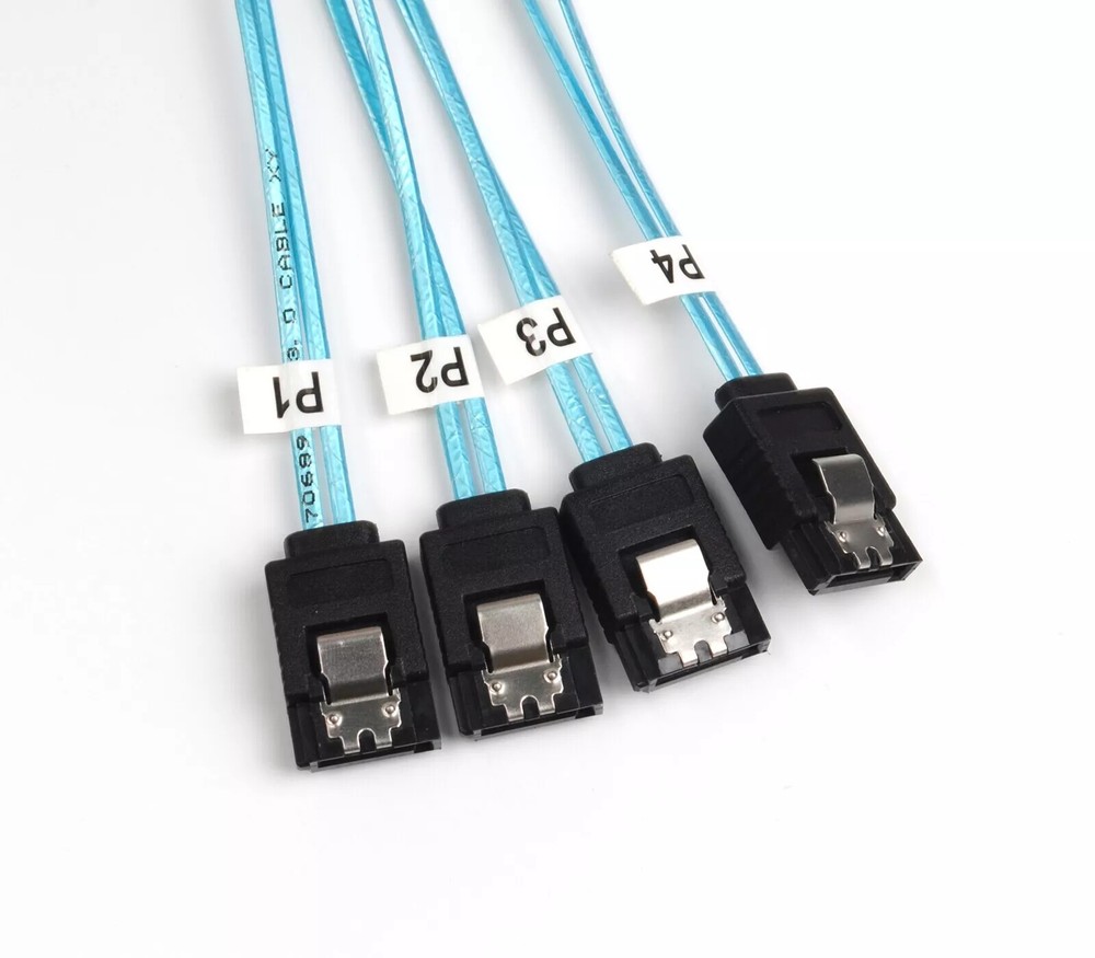 Mini SAS SFF-8643 To 4 SATA 7pin Hard Disk 6Gbps Data Server Raid Cable 1M New