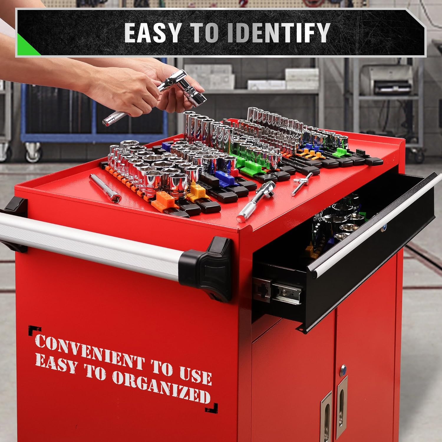 Socket Organizer Set 18-Piece for Tool Box Drawer Holder Clip Rail Trays