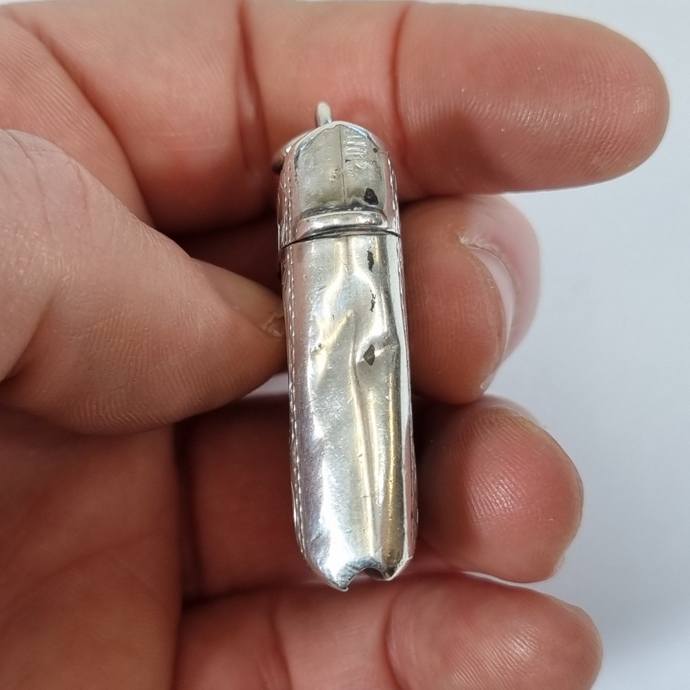 Antique Solid Silver Vesta Case London 1894 William Harrison Walter 4cm