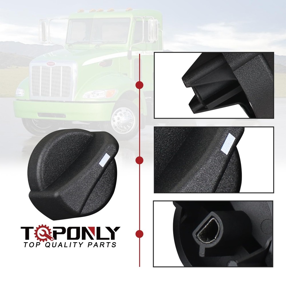 Peterbilt AC Heater Blower Fan Control Knobs (3 Pcs) | Compatible with Black
