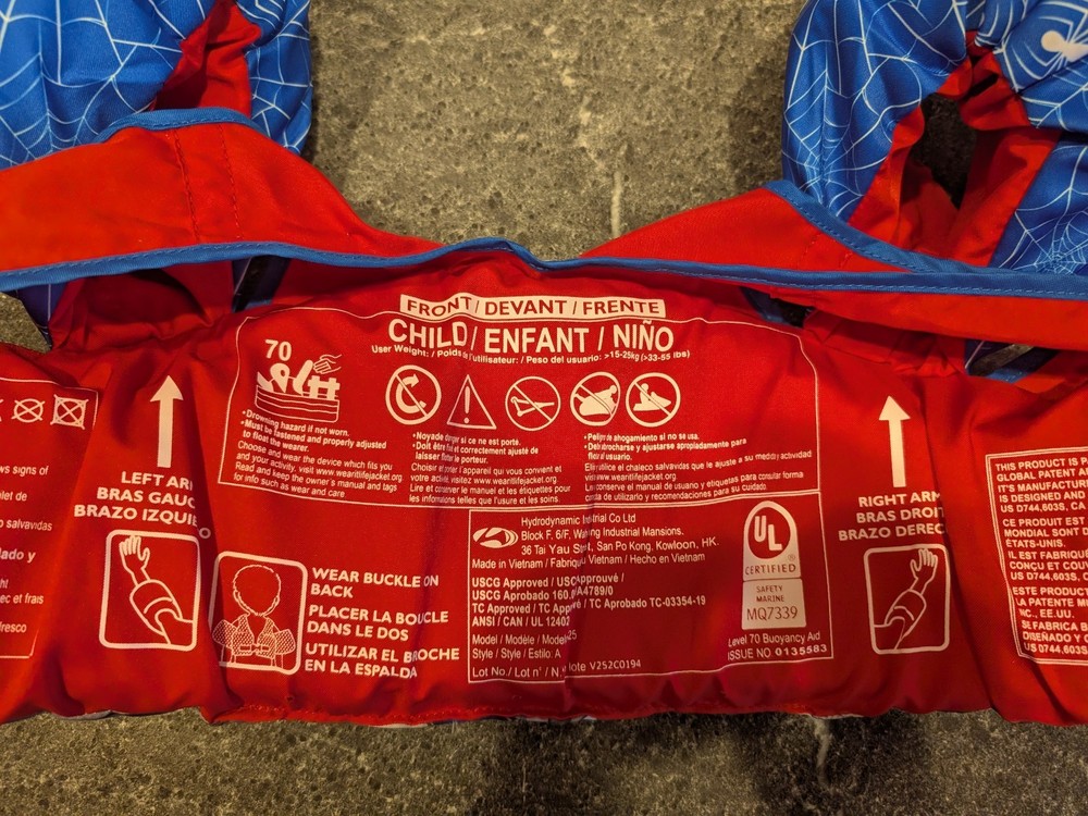 Infant Spiderman Life Jacket