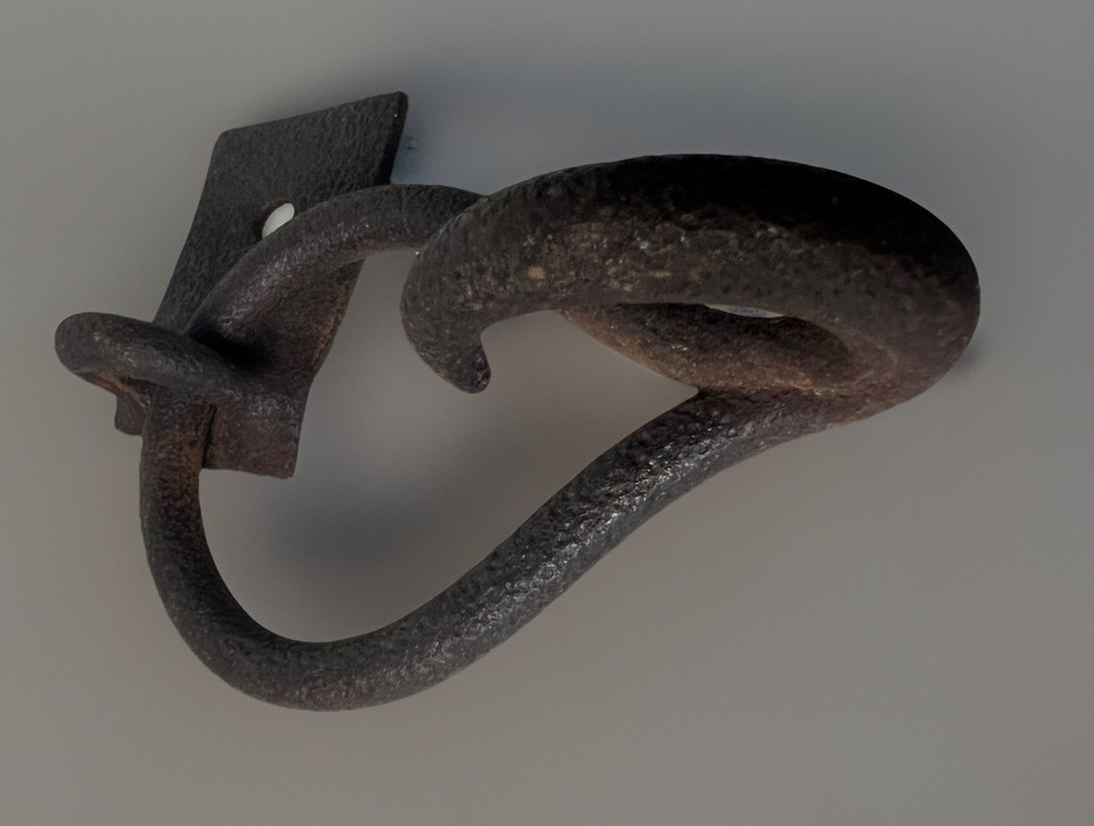 Antique Black Wrought Iron Ring Pull Hitching Ring