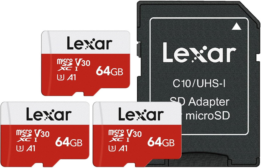 E-Series 64GB Micro SD Card 3 Pack, Microsdxc UHS-I Flash Memory Card with Adapt