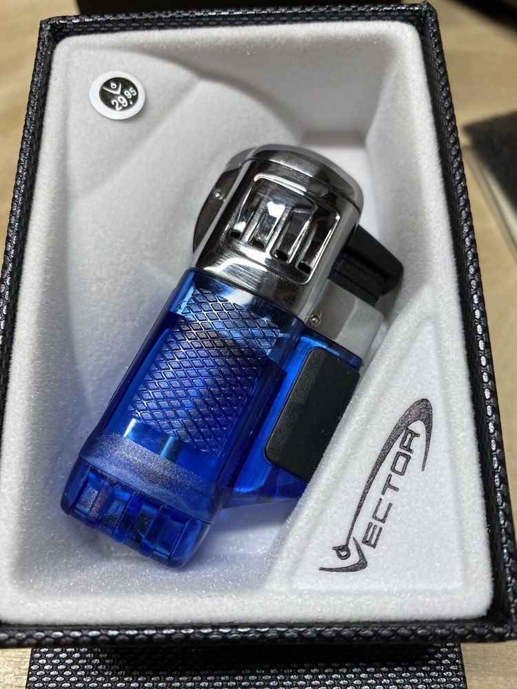 Vector Quad Tank Four Jet Cigar Lighter - Blue - New