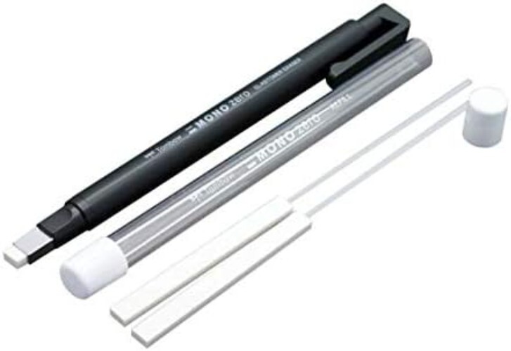 Compact MONO Zero Eraser with 2 Refills - Ideal for Drawing and Precision Work